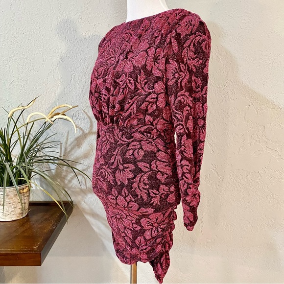 NWT FOR LOVE & LEMONS Shailee Mini Dress In Mulberry, S - Picture 4 of 15